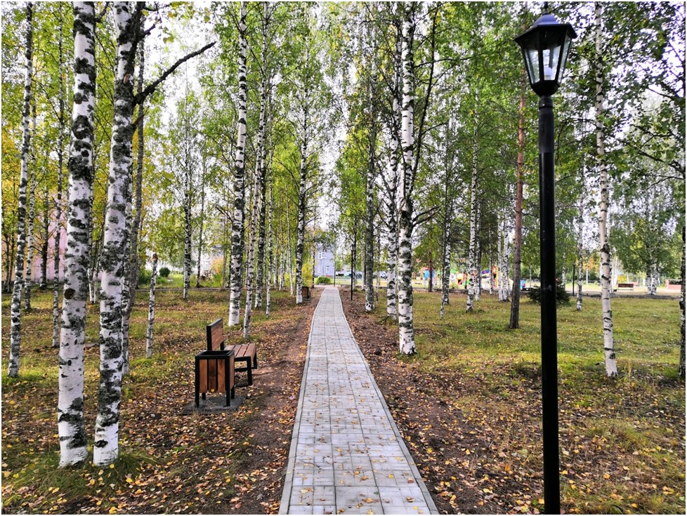 Общественная территория: благоустройство сквера по ул. Октябрьская д. 30-36а, пгт Муезерский